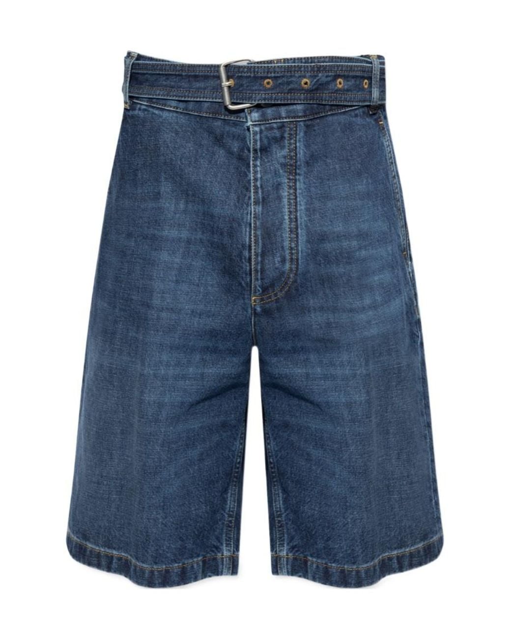 Bottega Veneta Blue Belted Denim Shorts for men