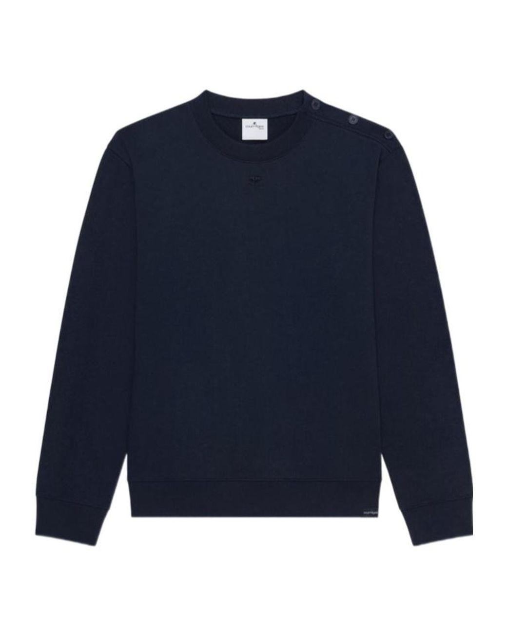 Courreges Blue Buttoned Fleece Sweatshirt for men