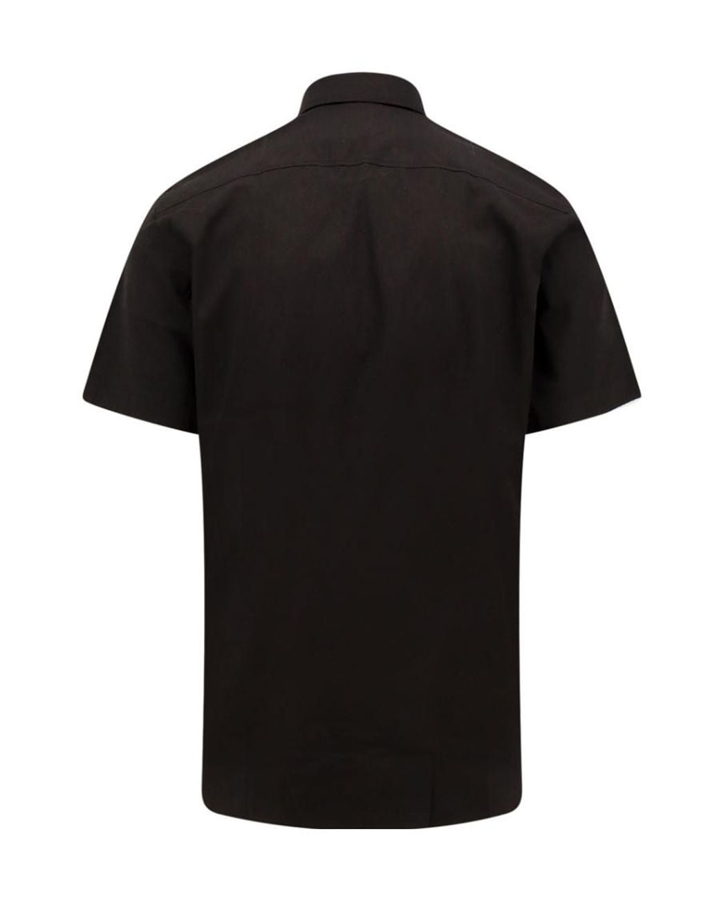 Burberry Black Logo Embroidered Short Sleeved Shirt for men