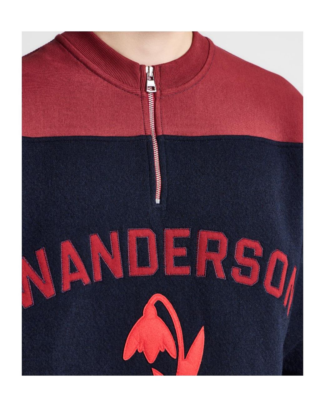 J.W. Anderson Blue Jw Anderson Logo Half-Zip Sweatshirt for men