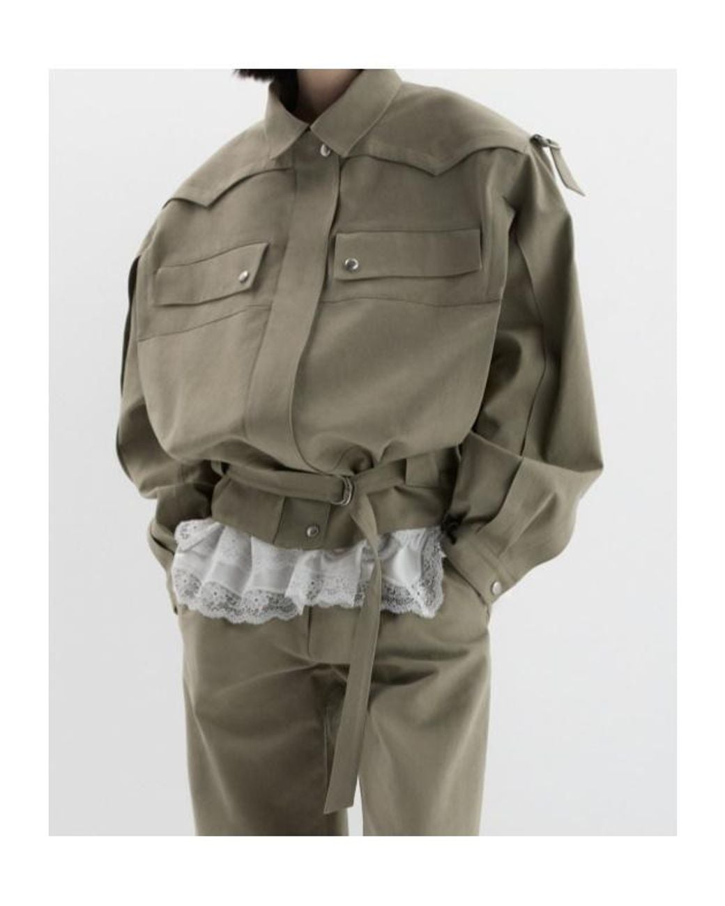 Magda Butrym Green Belted Utility Jacket