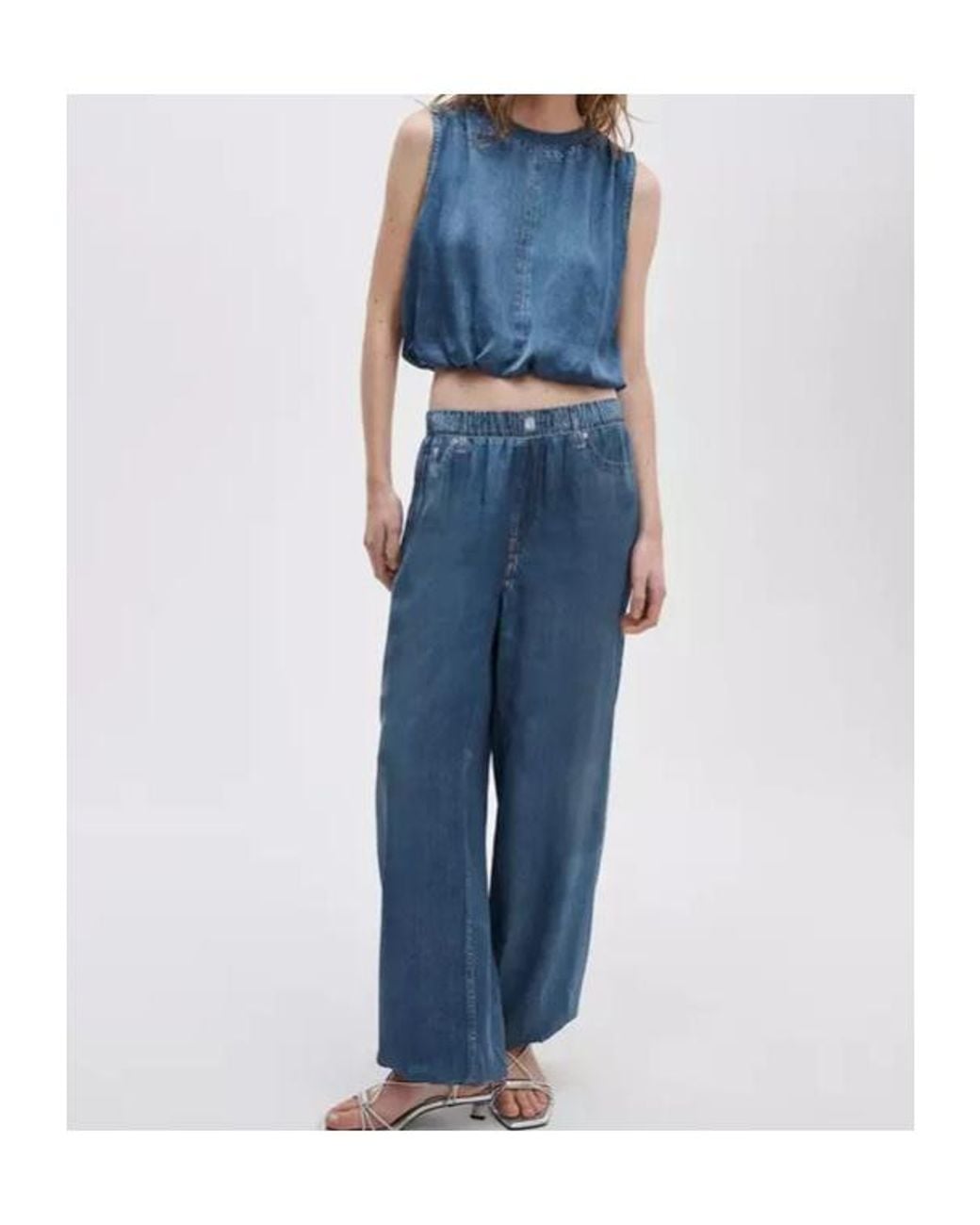 Rag & Bone Blue Miramar Satin Bubble Pants