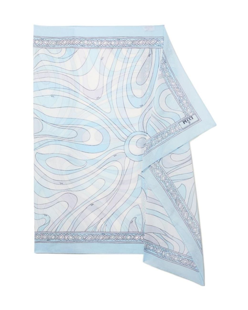Emilio Pucci Blue Pucci Marmo-Print Self-Tied Sarong
