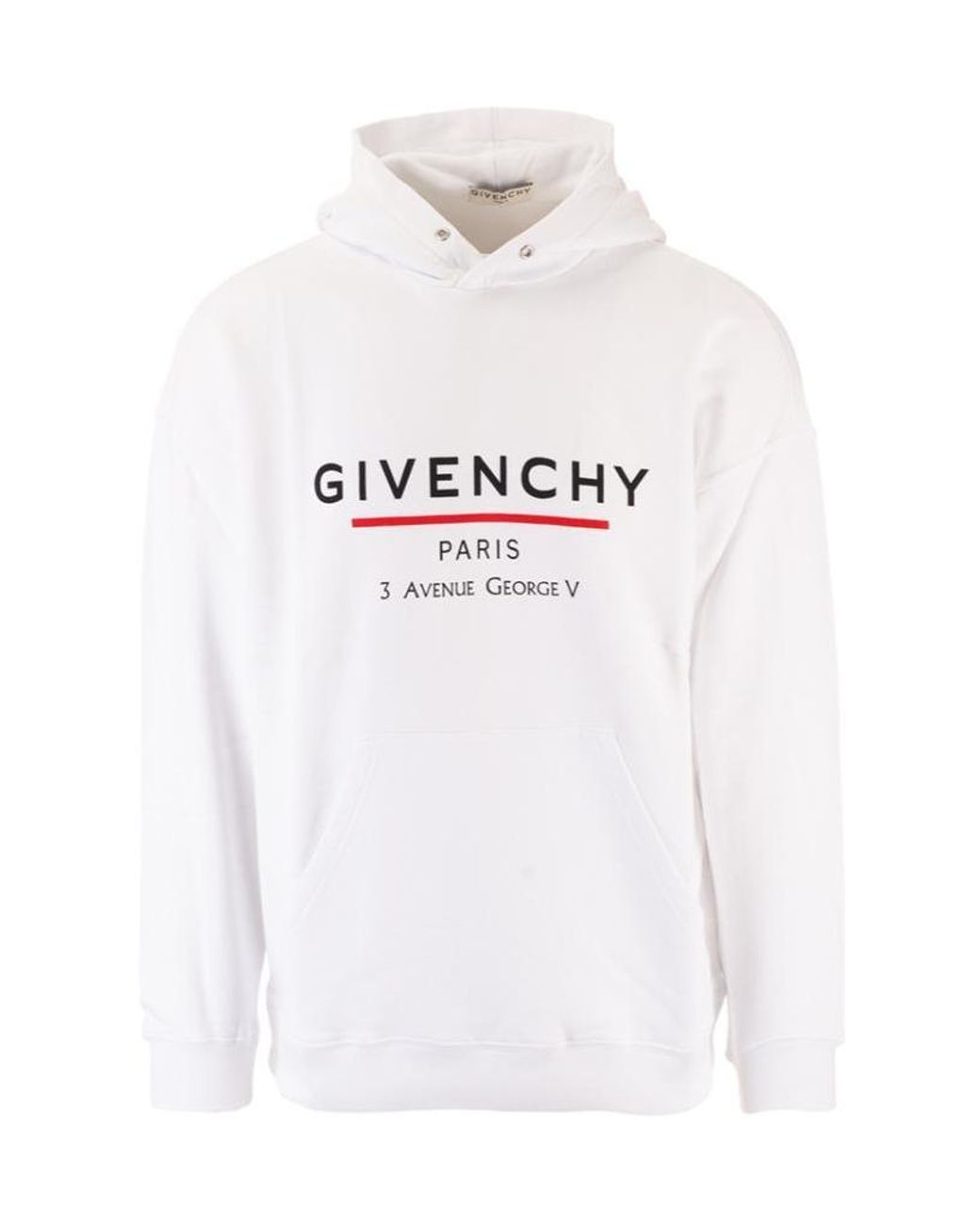 Givenchy White Logo Printed Hoodie for men