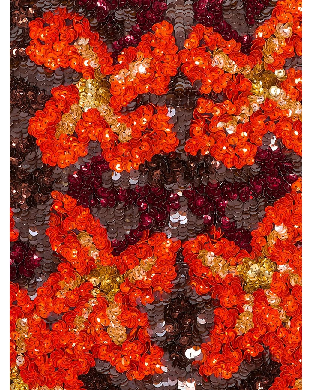 P.A.R.O.S.H. Orange Sequin-Embellished Floral Print Mini Skirt