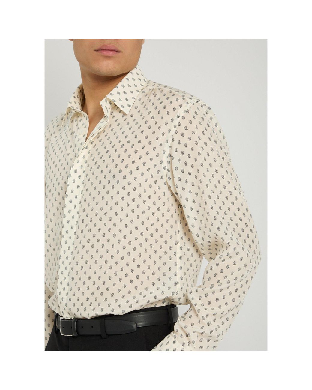 Tom Ford White Polka Dot Long-Sleeve Shirt for men