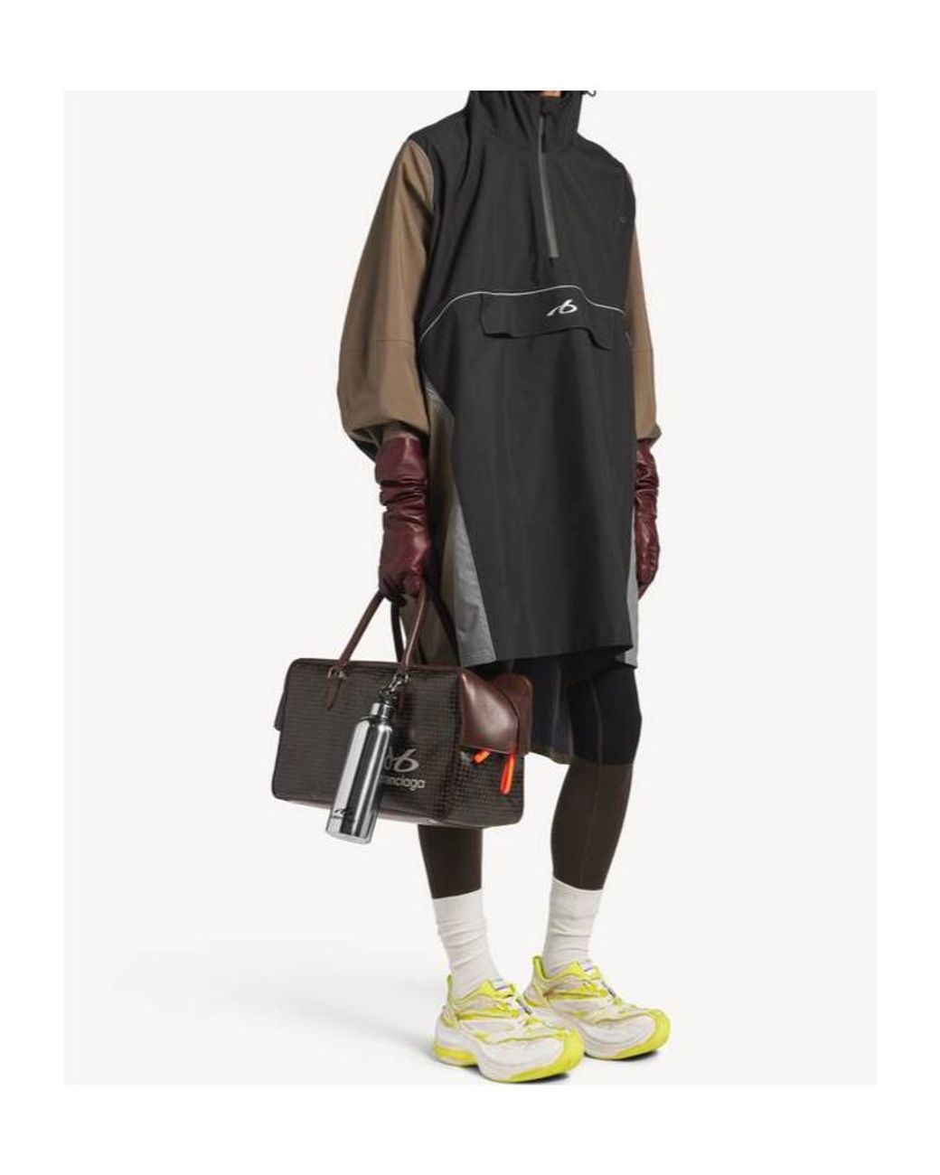 Balenciaga Black Hooded Techwear Poncho for men