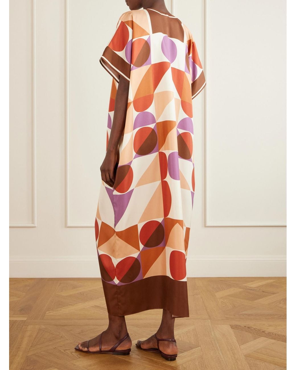 Eres Orange Silk-Twill Kaftan