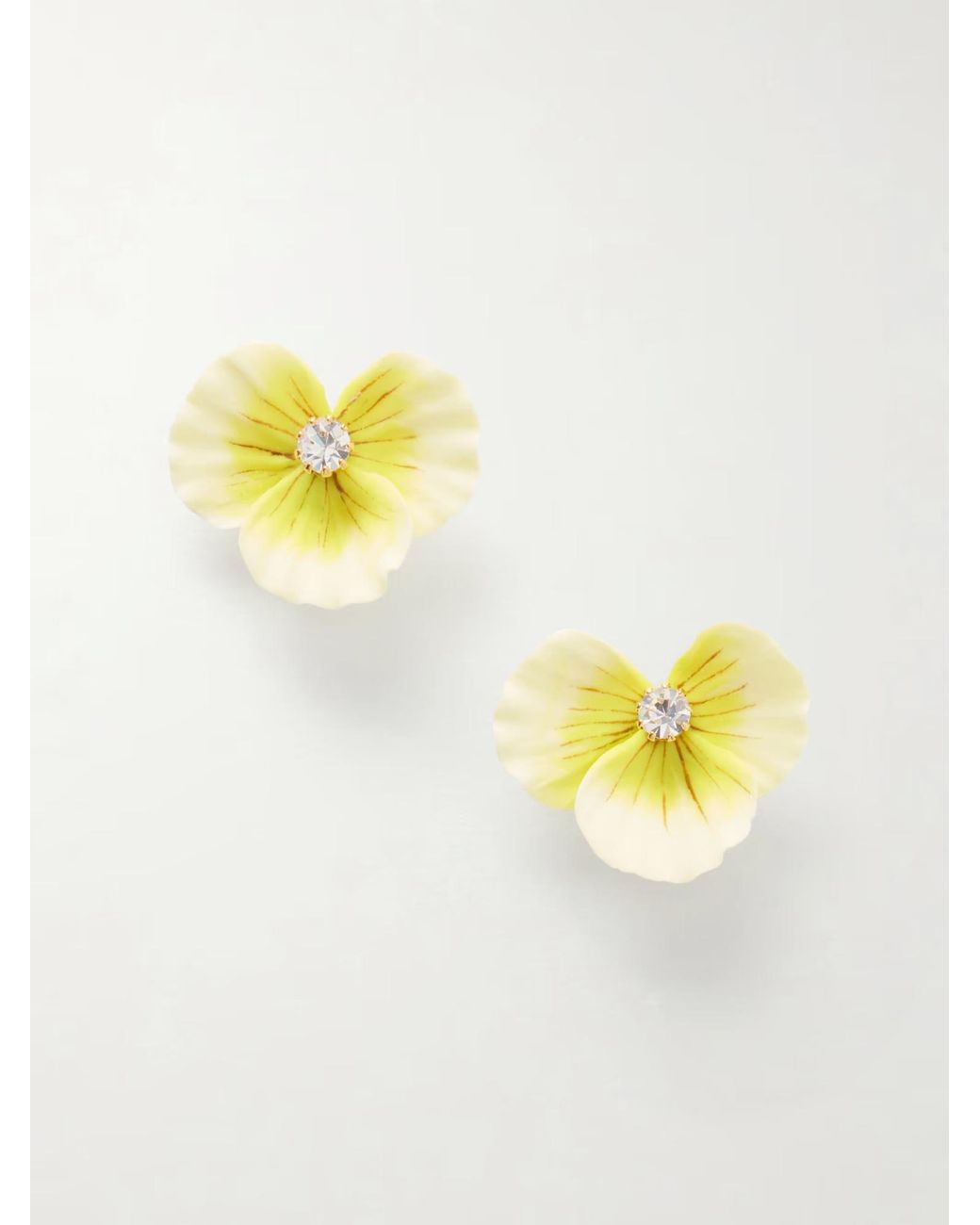 Jennifer Behr Yellow Pale Floral Stud Earrings