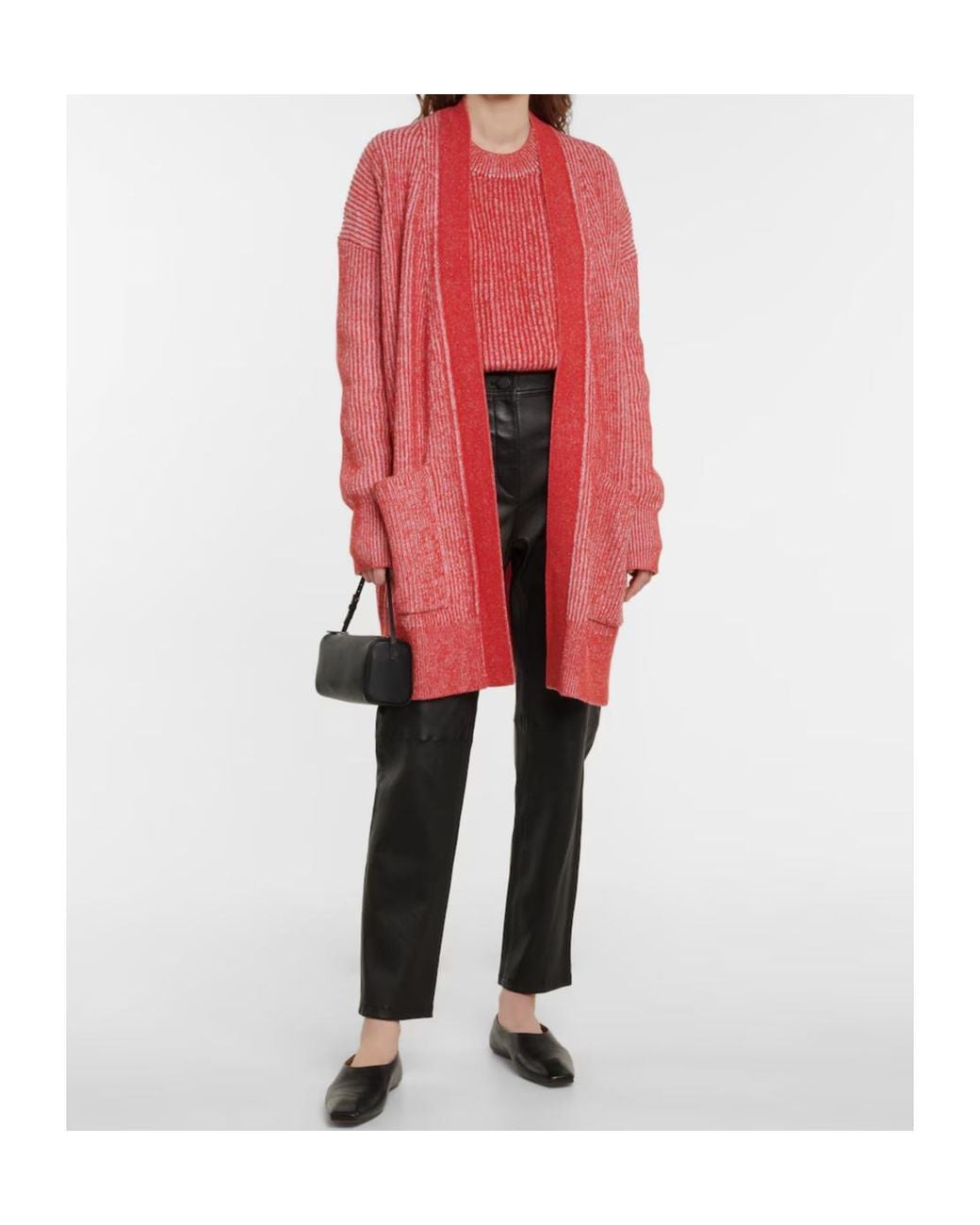 Joseph Red V-Neck Knitted Sweater With Tie