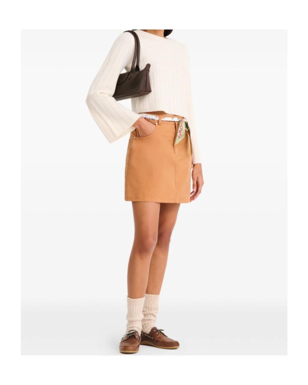 Longchamp Brown Top Handle Leather Shoulder Bag