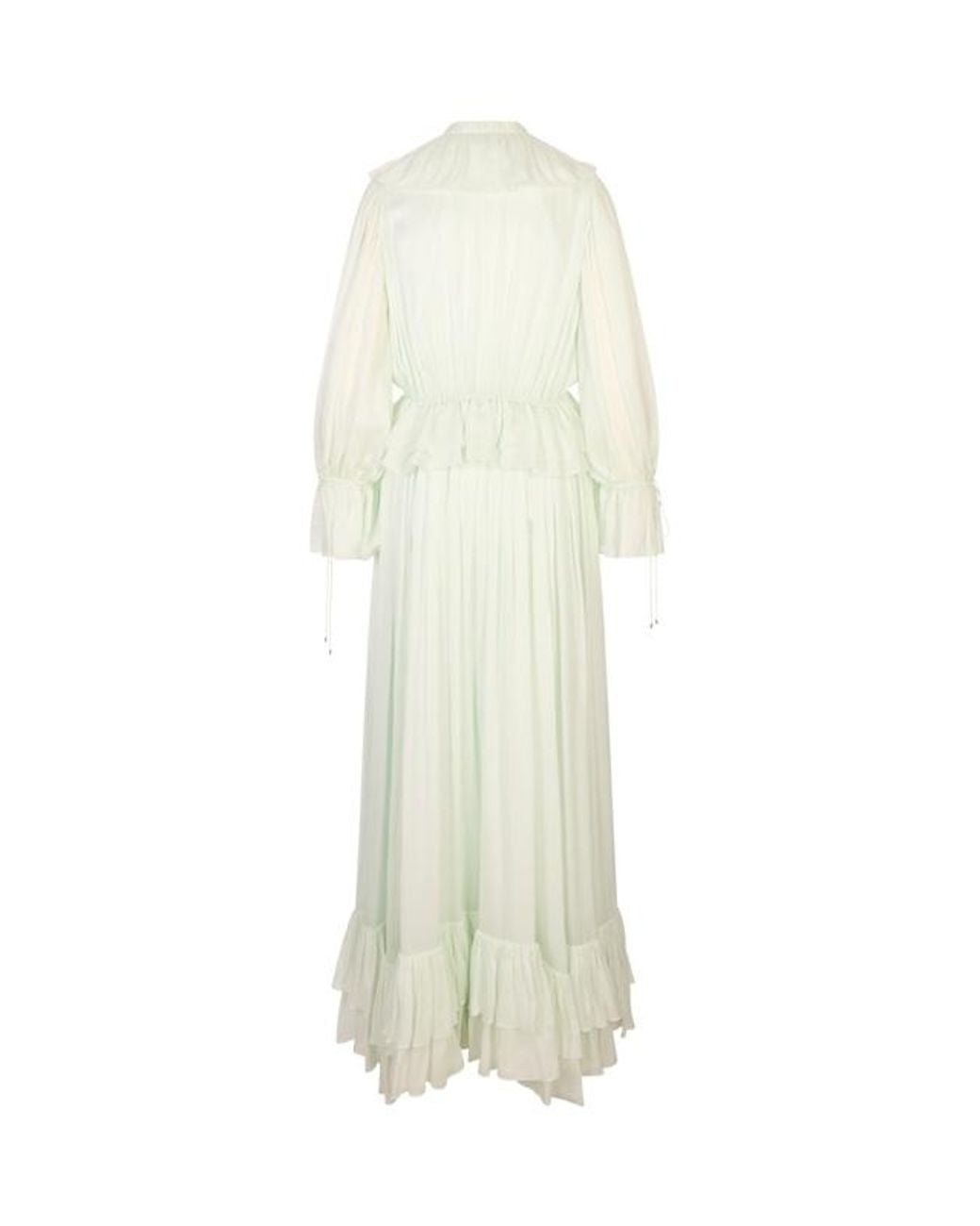 Chloé White Twill Long Pleated Dress