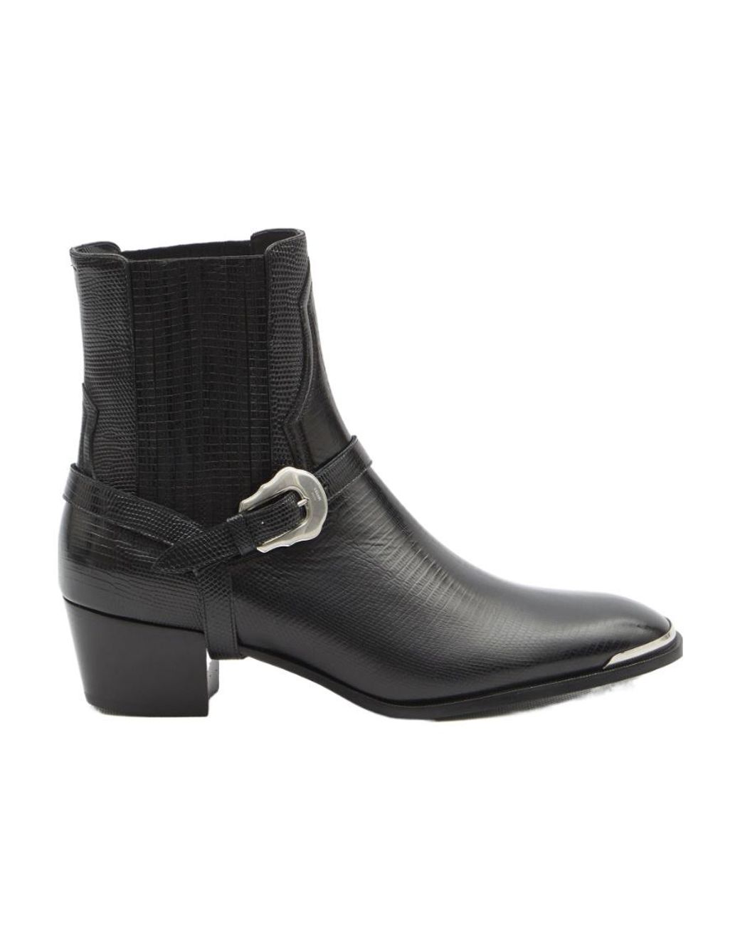 Céline Black Western Chelsea Isaac Boot With Harness And Metal Toe for men