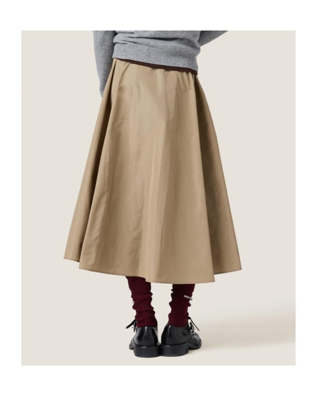Miu Miu Brown Technical Fabric Skirt