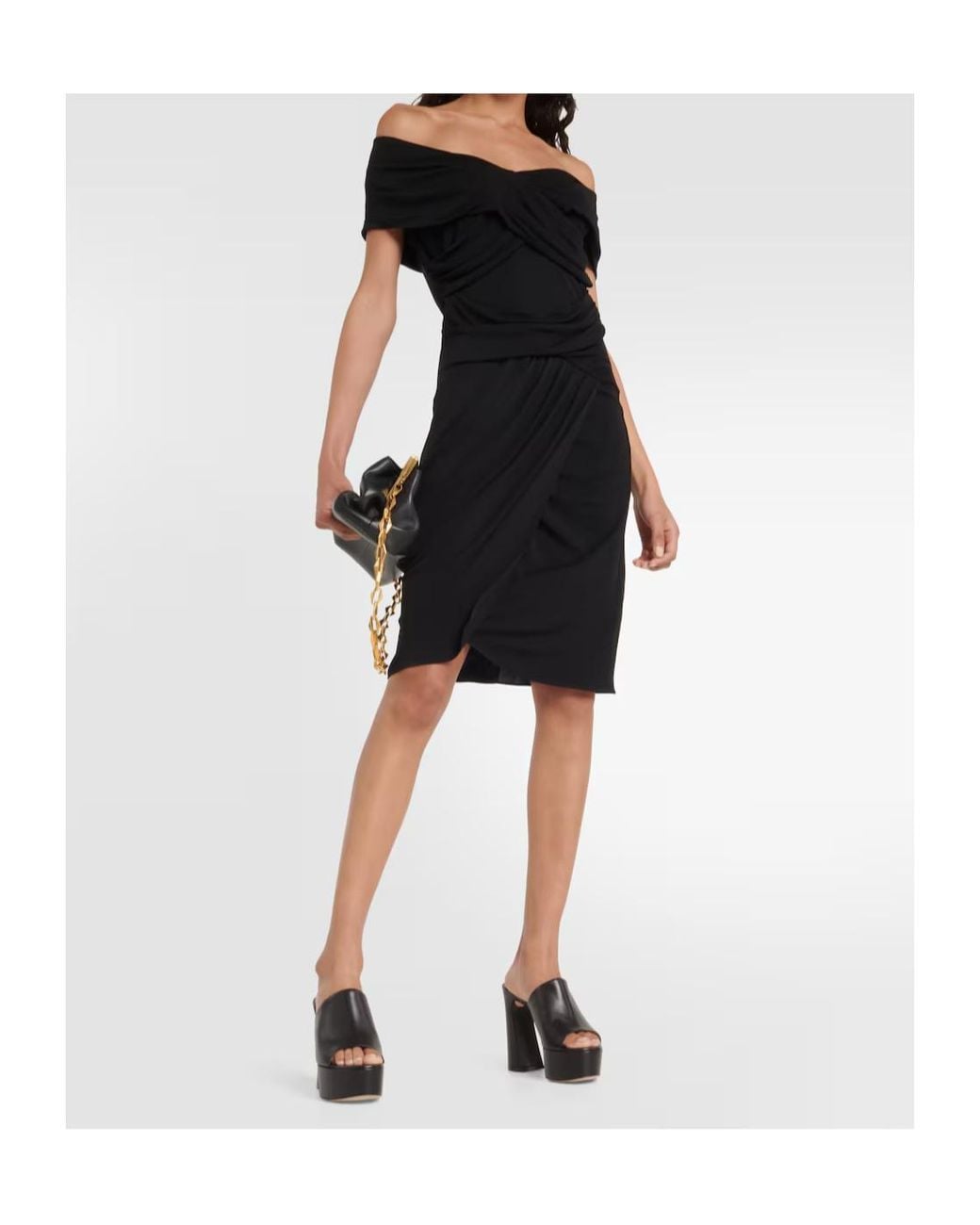 Diane von Furstenberg Black Off-Shoulder Jersey Minidress