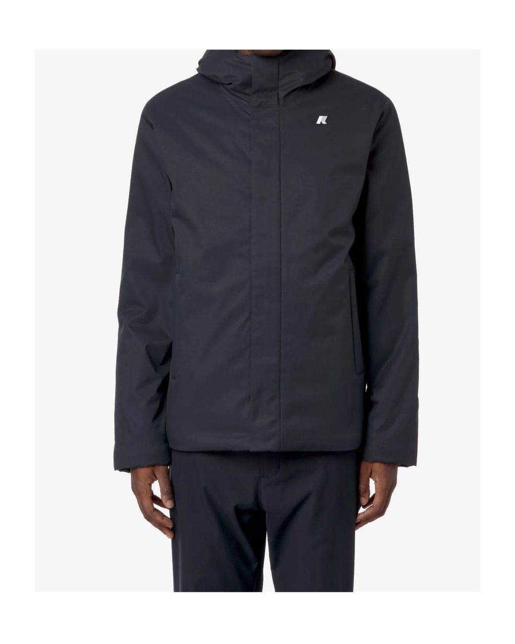 K-Way Blue Logo Hooded Casual Jacket for men