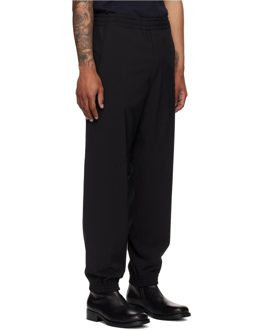 Moncler Black Logo Patch Jogging Pants for men