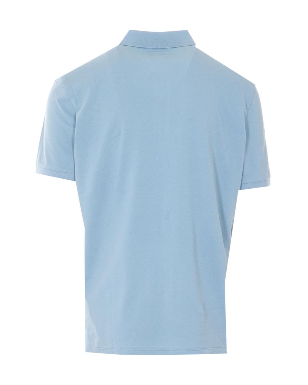 C P Company Blue Logo Embroidered Short-Sleeved Polo Shirt for men