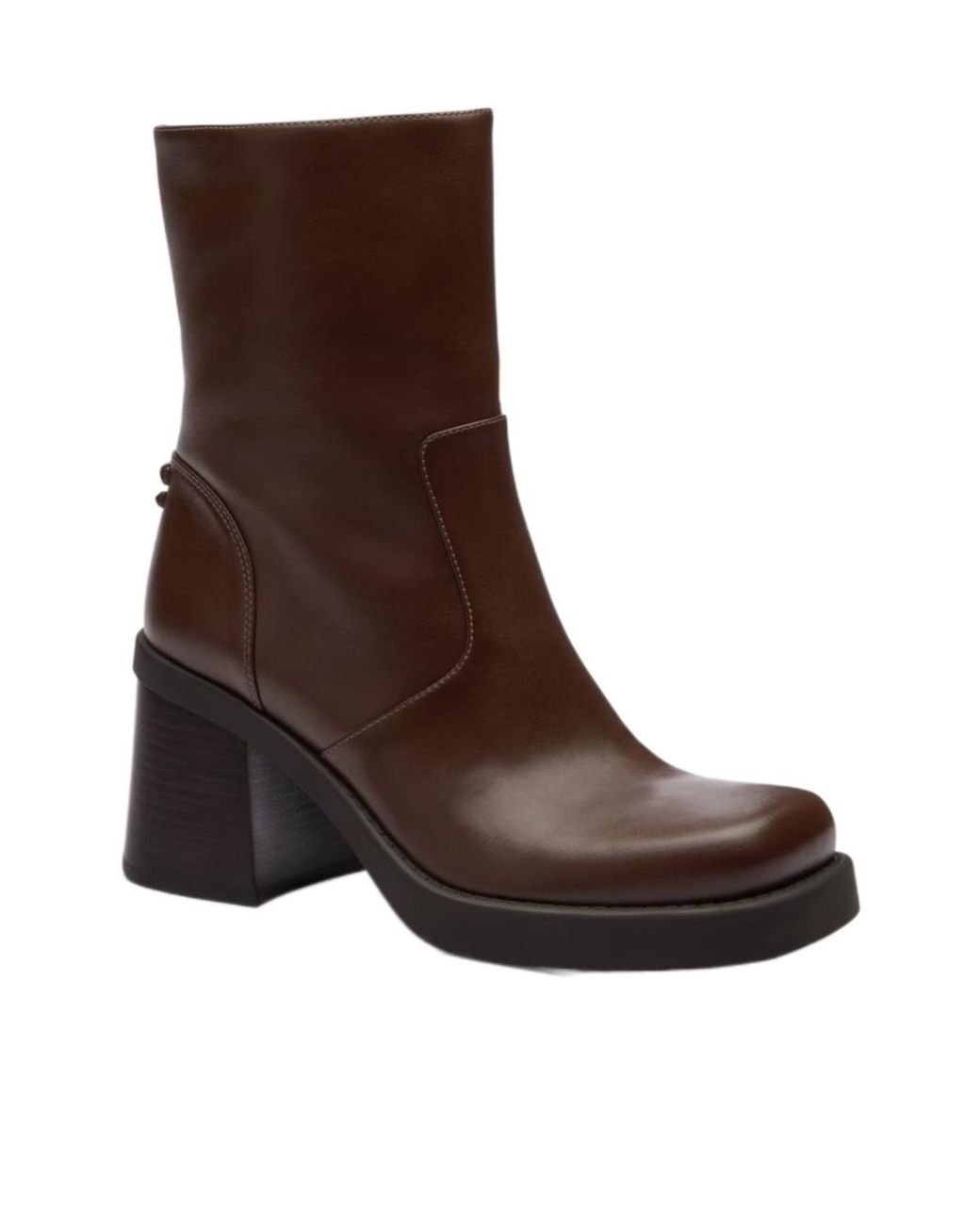 COACH Brown Leather Ankle Heeled Boots