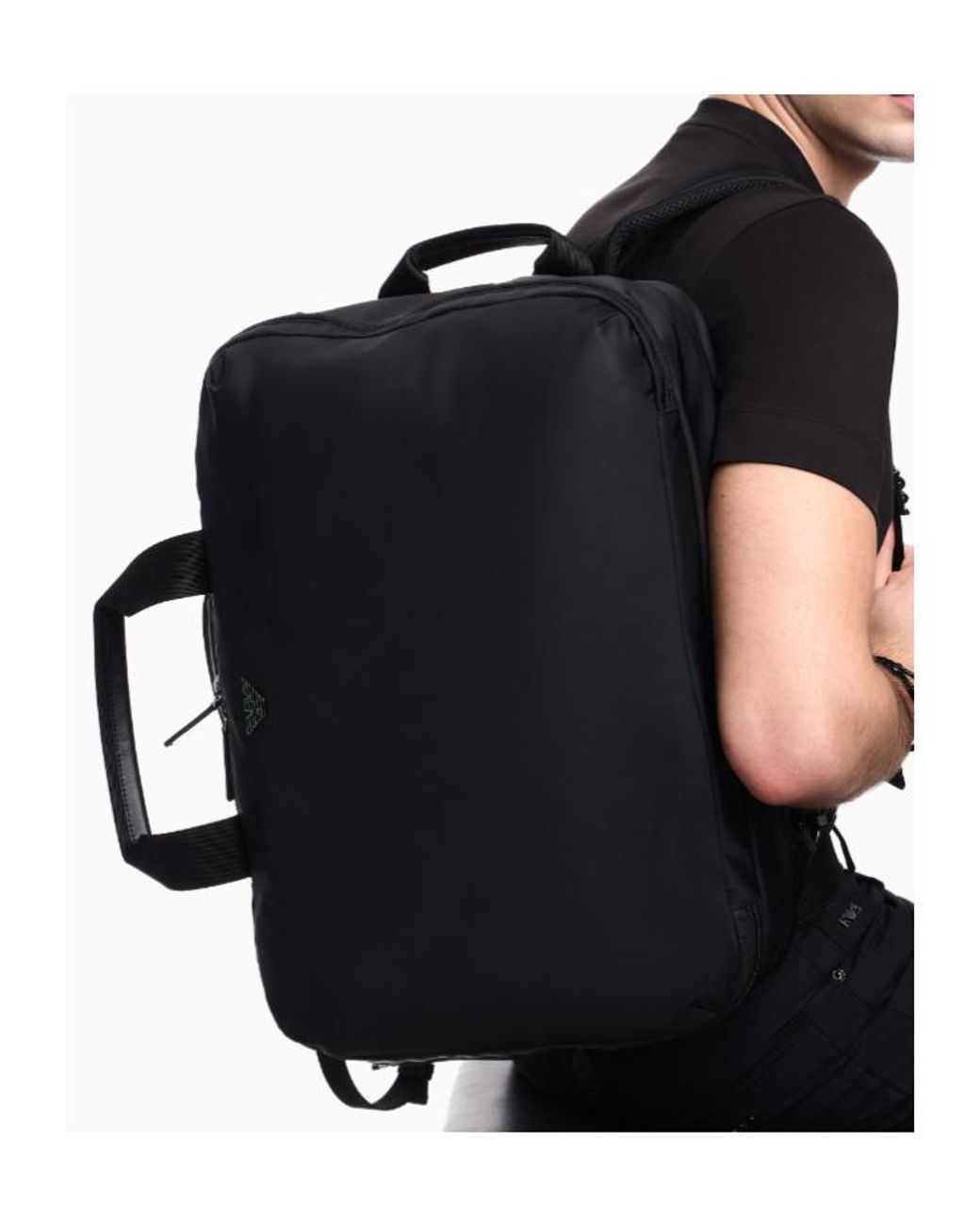 Emporio Armani Black Cabin Backpack for men
