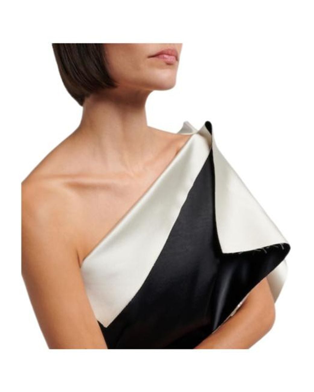 Rohe Black Oneshoulder Satin Dress
