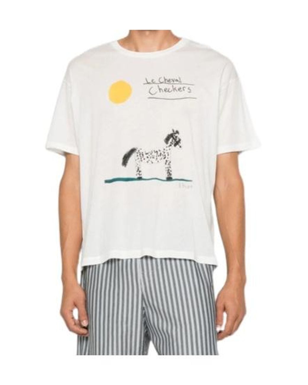 Bode White Cheval Graphic-Print T-Shirt for men