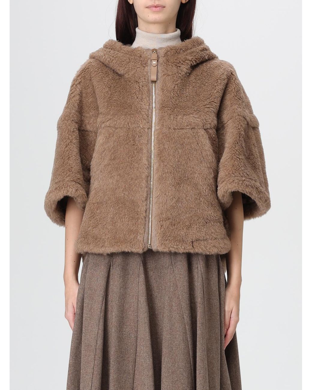 Max Mara Natural Zip-Up Hooded Jacket