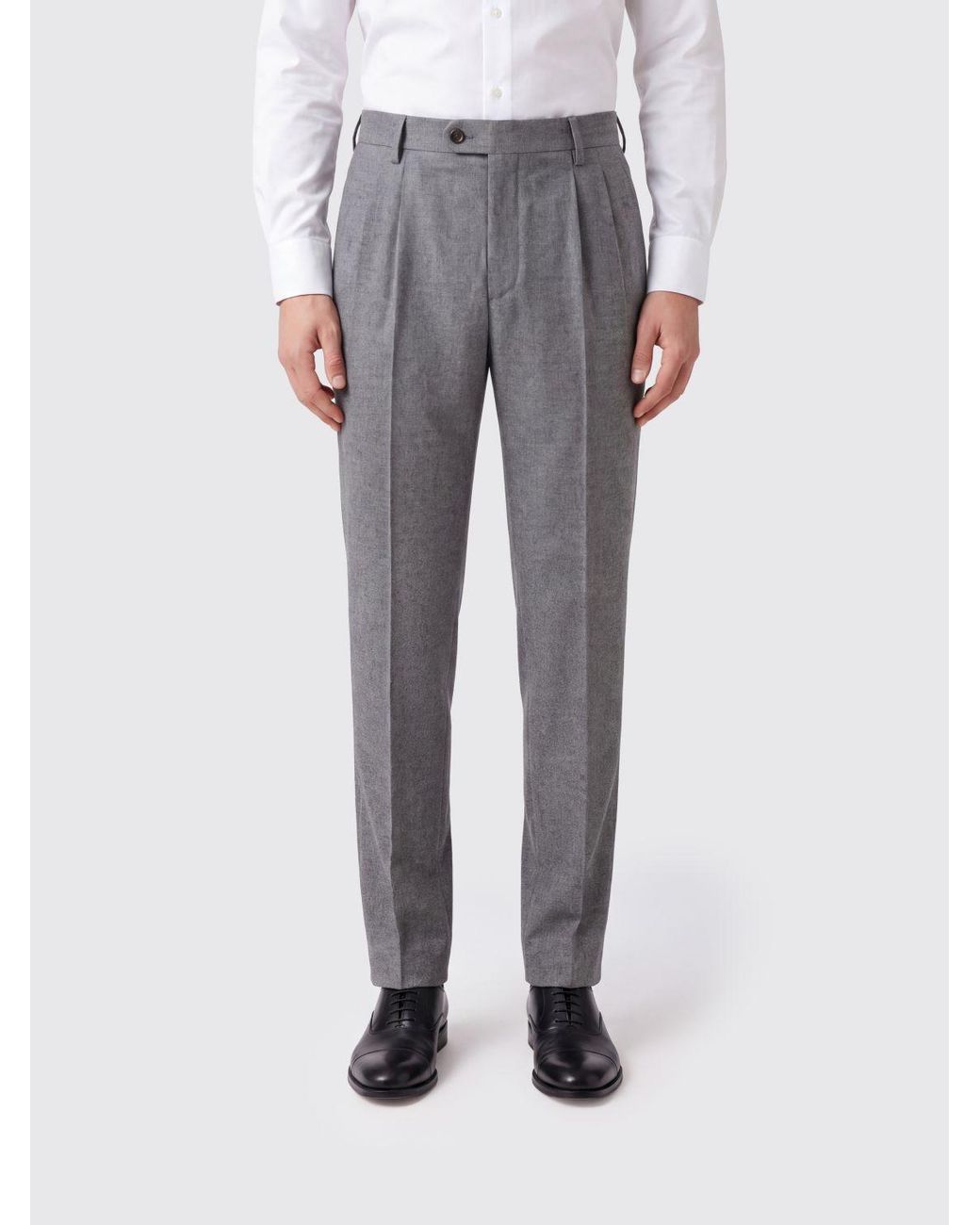 Eleventy Gray Tailored Pleated Pants for men