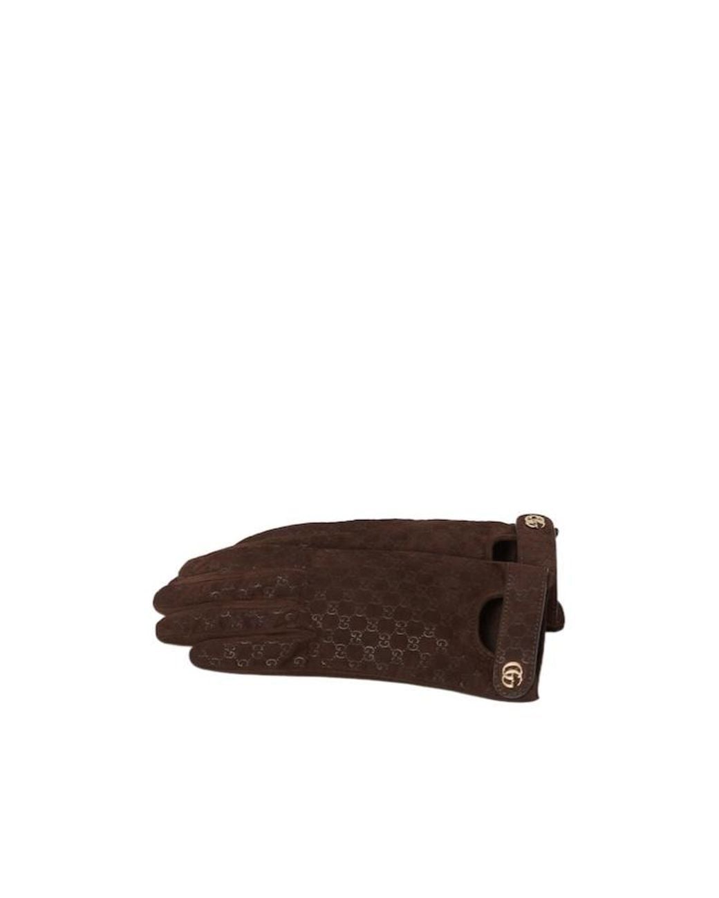 Gucci Brown Double G Gloves