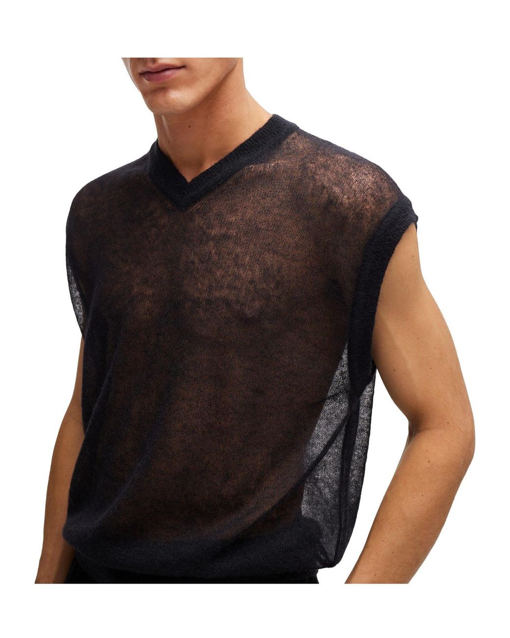 Boss Black V-Neck Knit Vest for men