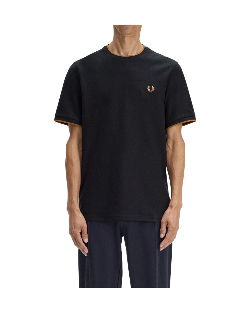 Fred Perry Black Simple T-Shirt for men