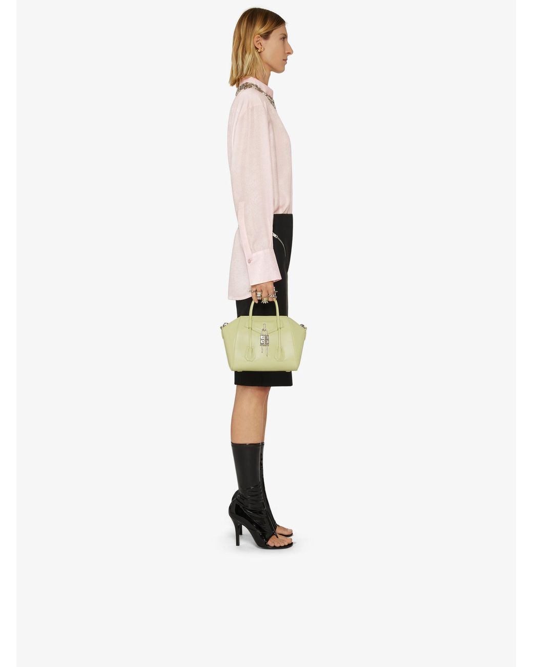 Givenchy Black Metallic Zipped Skirt