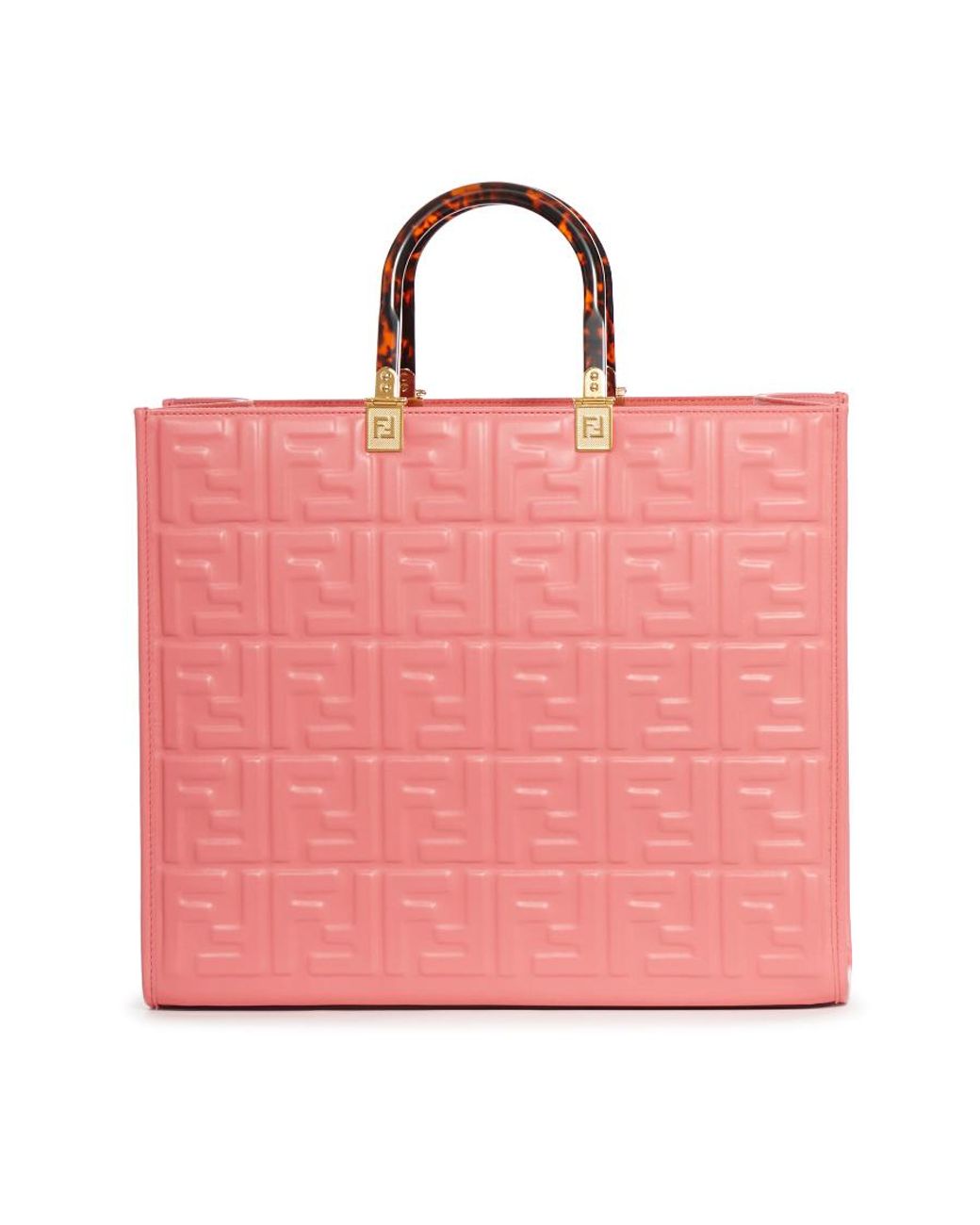 Fendi Pink Monogram Embossed Tote Bag