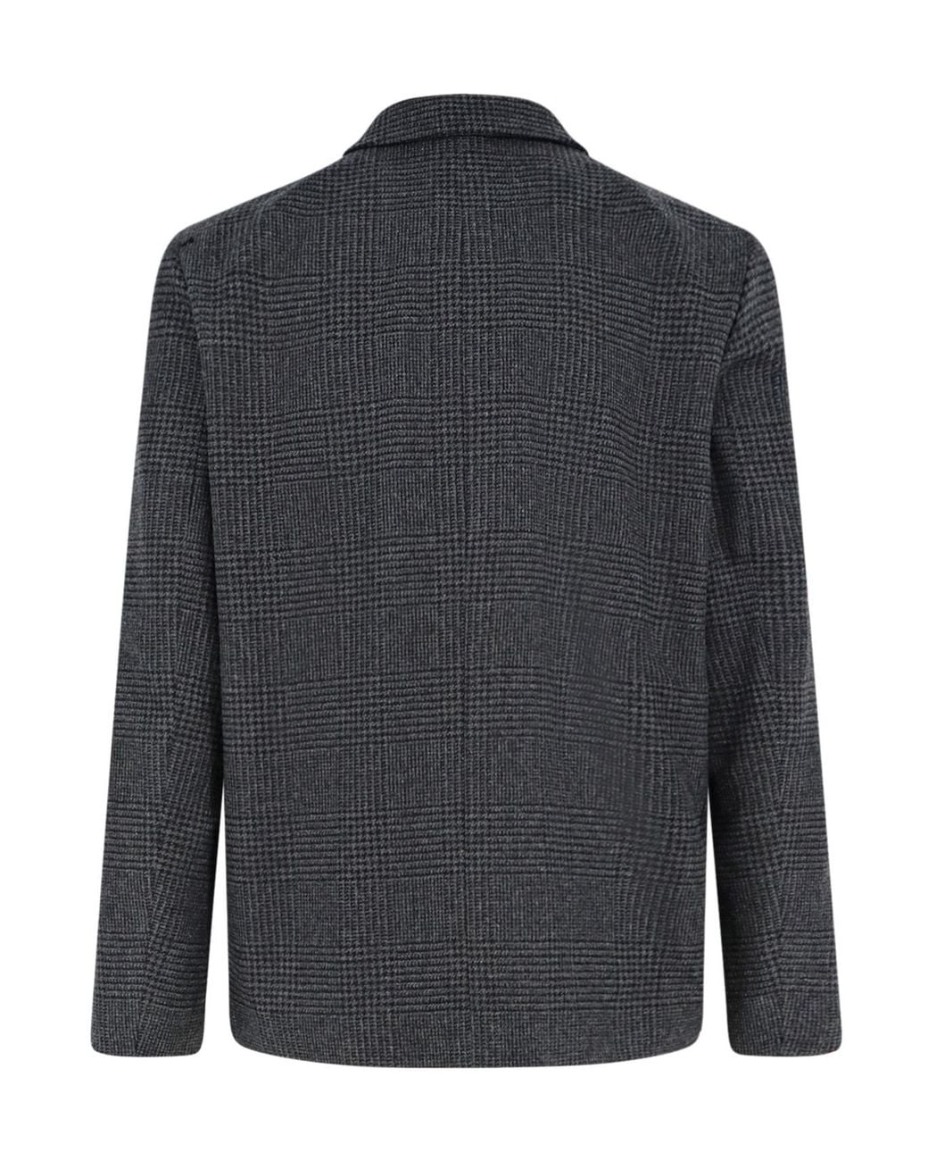 Lardini Gray Checked Button-Up Jacket for men