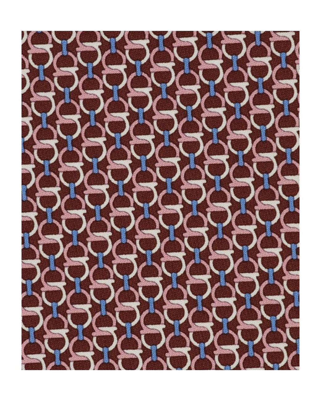 Ferragamo Purple Gancini Links Print Silk Tie for men