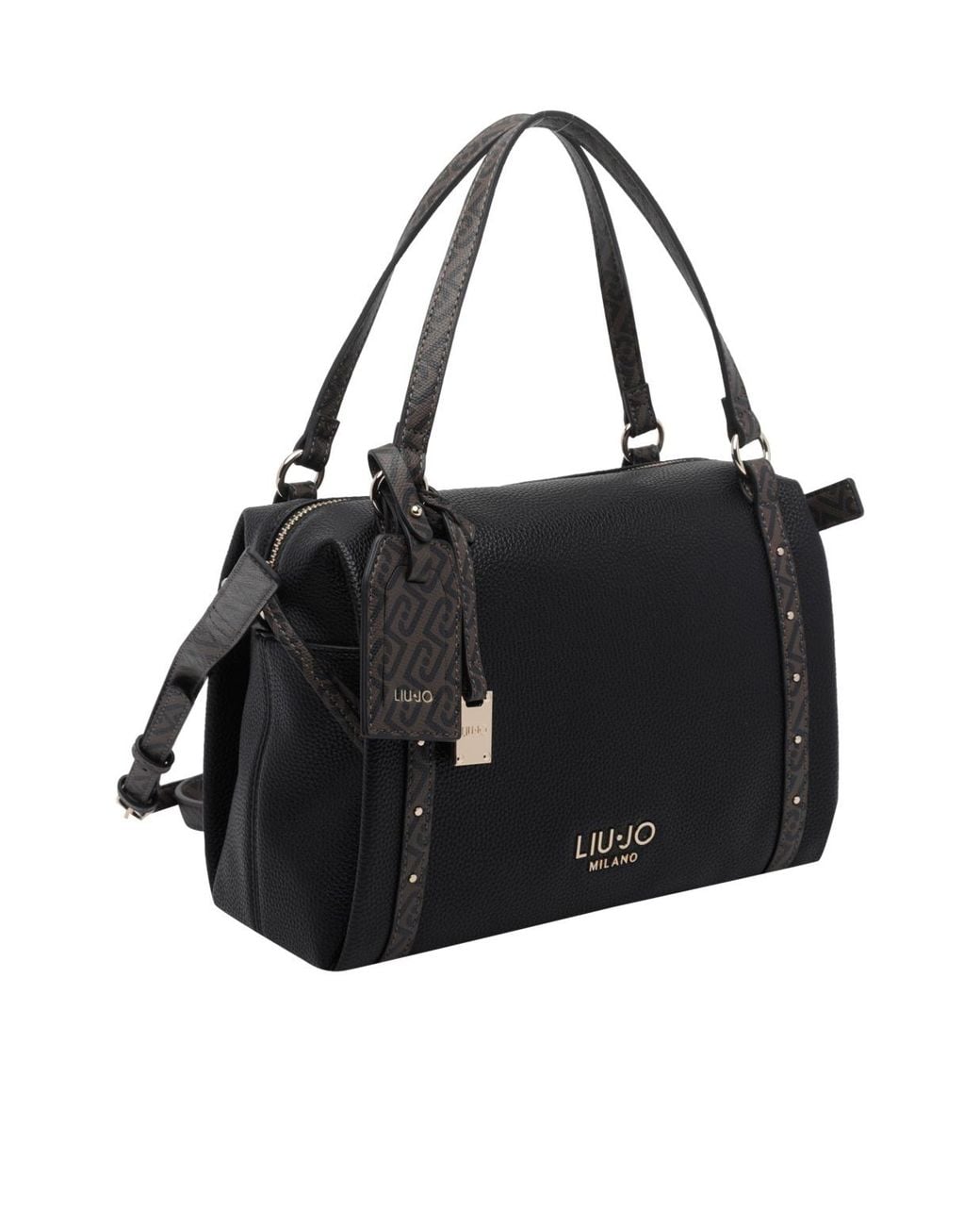 Liu Jo Black Studded Boston Shoulder Bag