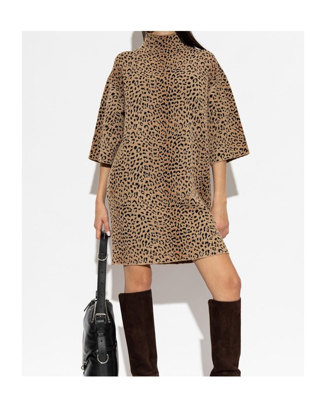 Givenchy Brown Leopard Jacquard Mini Dress