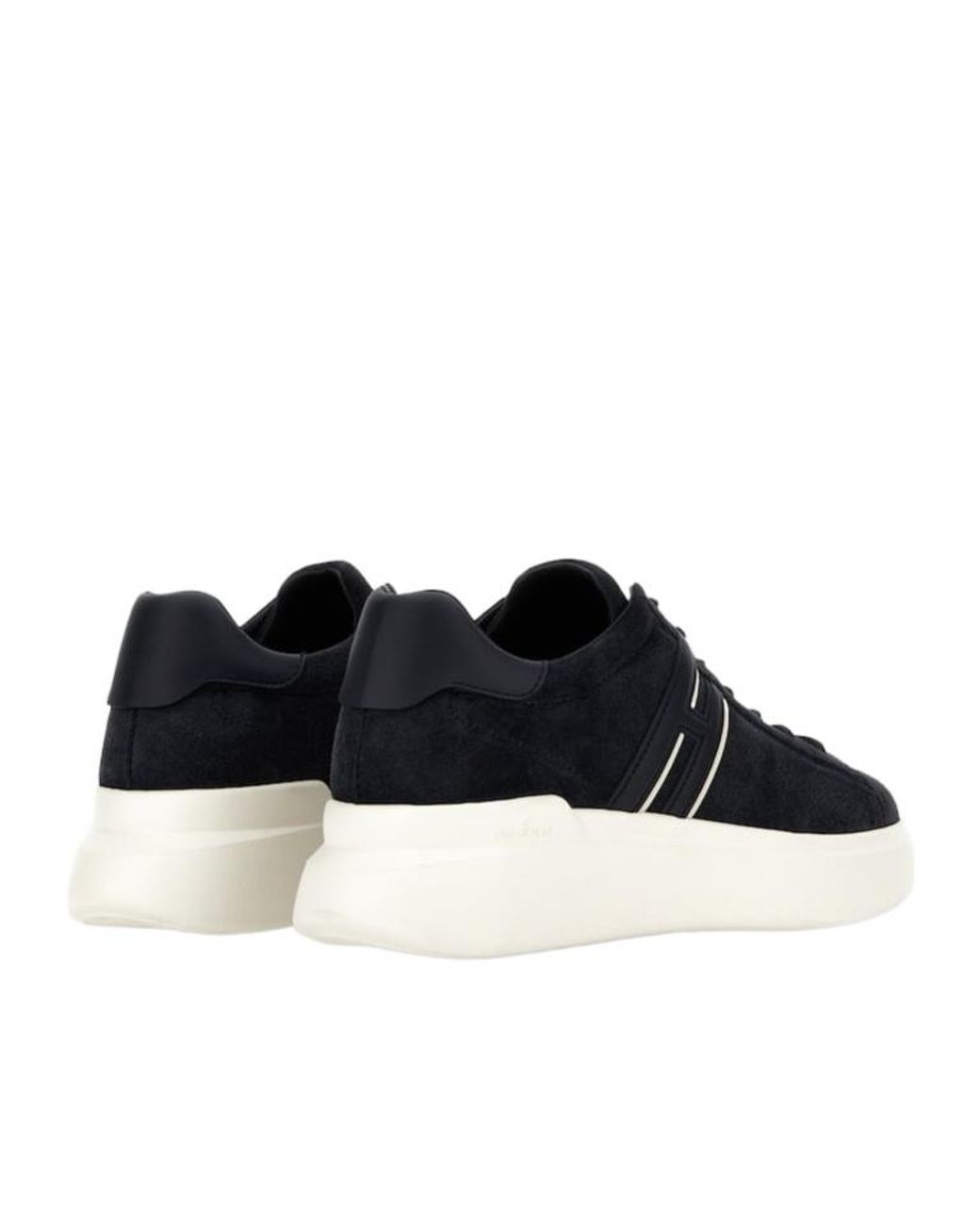 Hogan Black Leather Sneakers With Logo-Embellished Side Panels for men