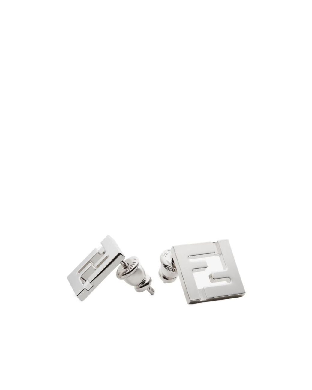 Fendi White Colored Metal Earrings