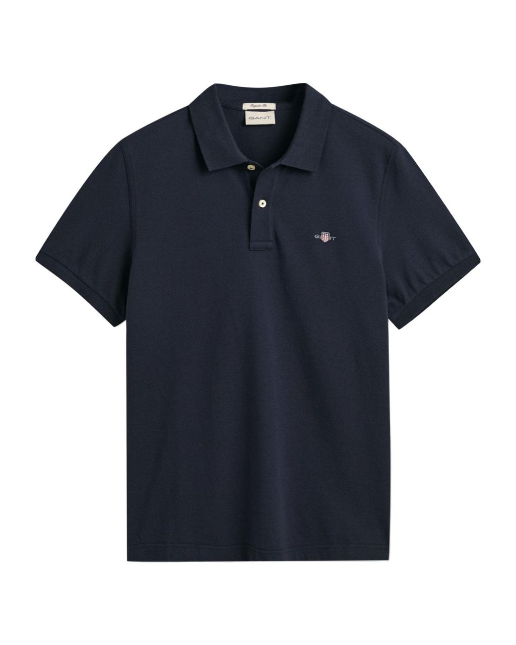 Gant Blue Logo Short Sleeve Polo Shirt for men