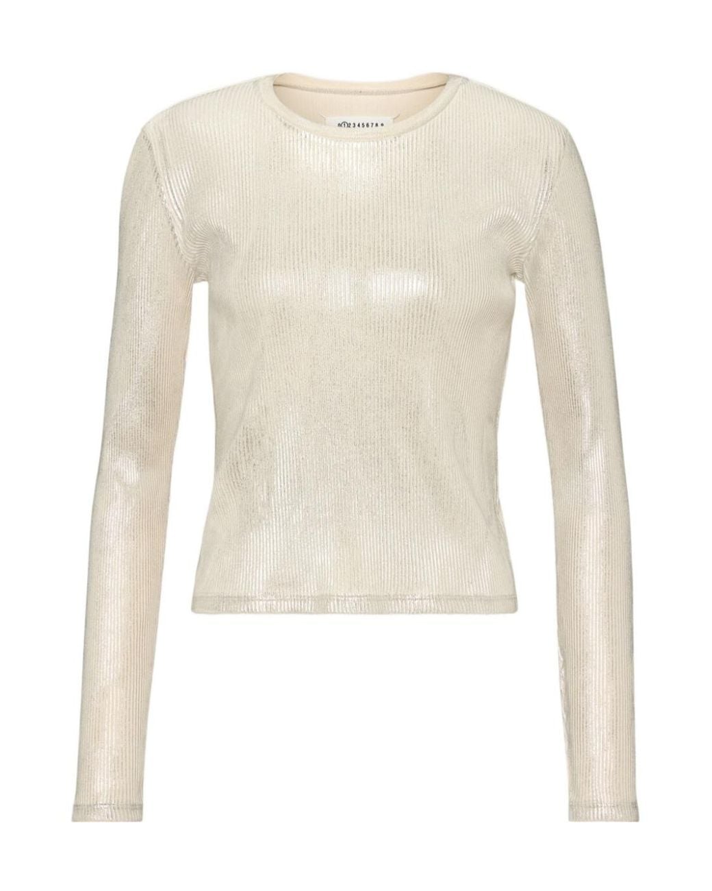 Maison Margiela White Print Long-Sleeve Top