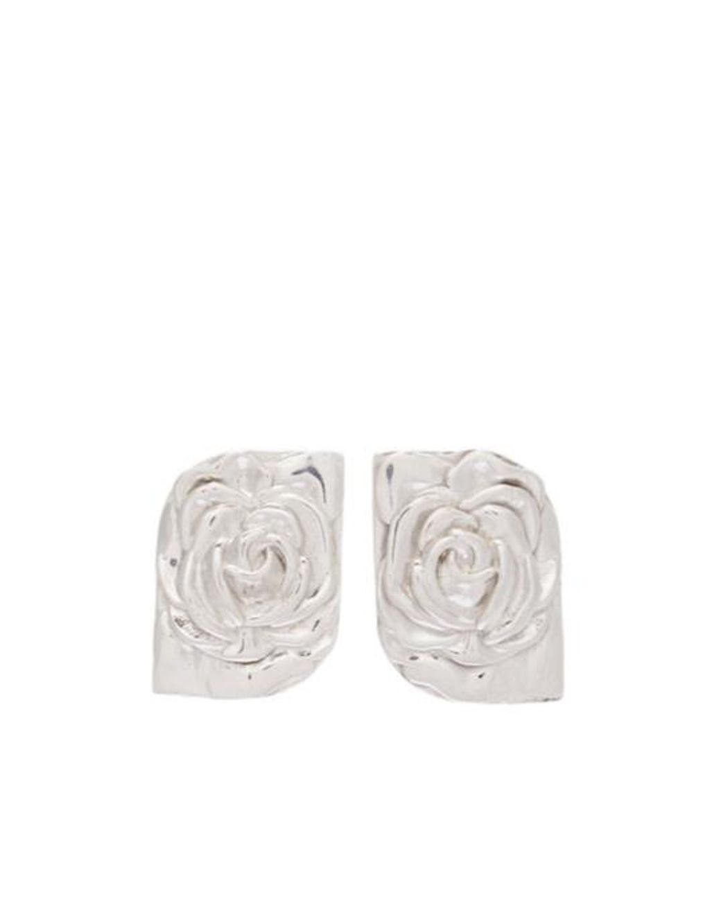 Magda Butrym White Floral Earrings
