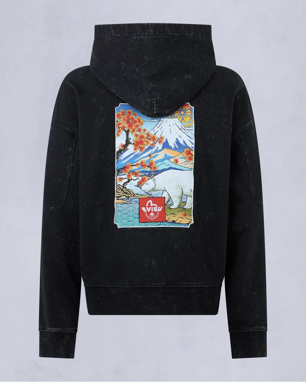 Moose Knuckles Black X Evisu Printed Hoodie for men