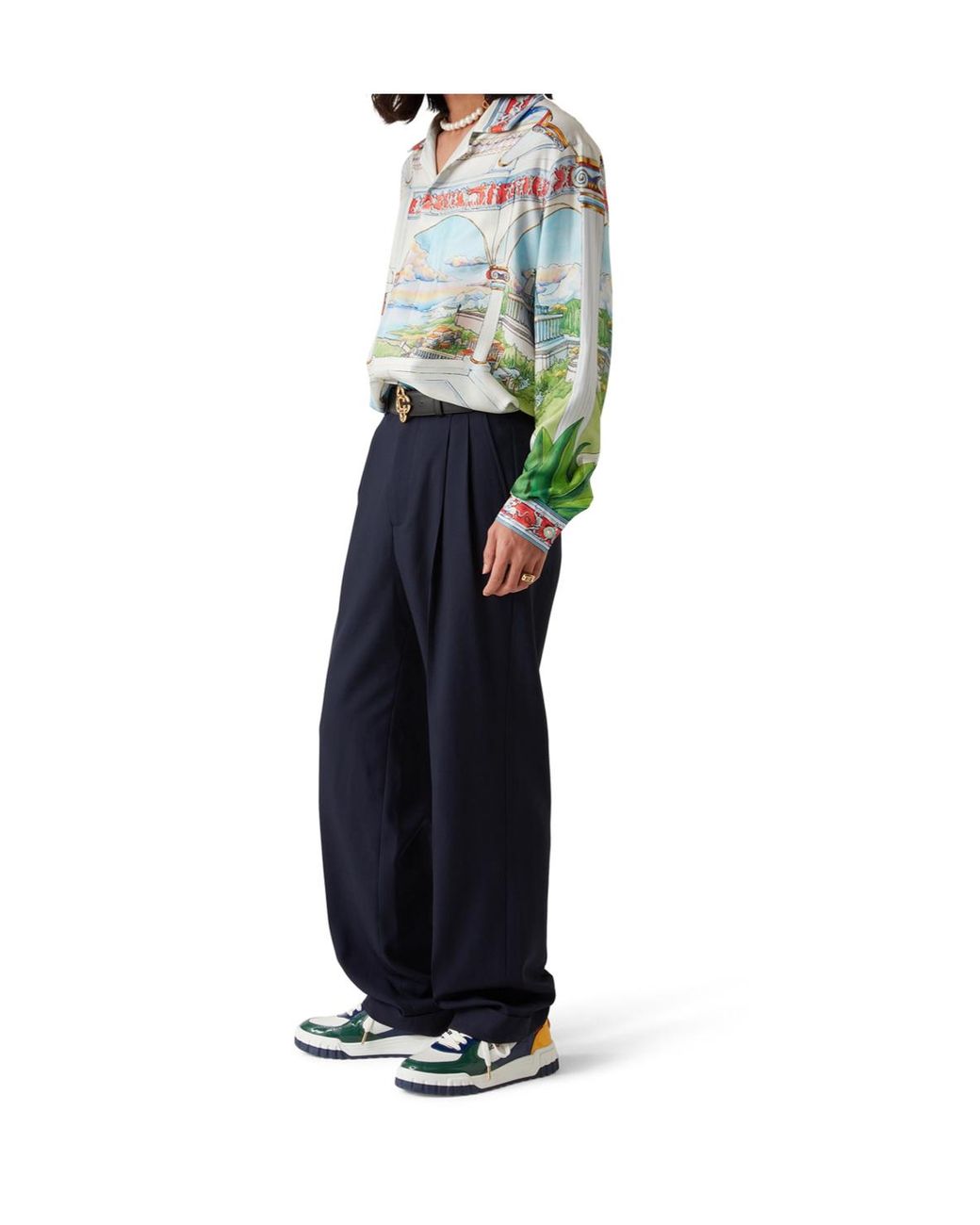 Casablanca Blue Tailored Pleated Trousers for men
