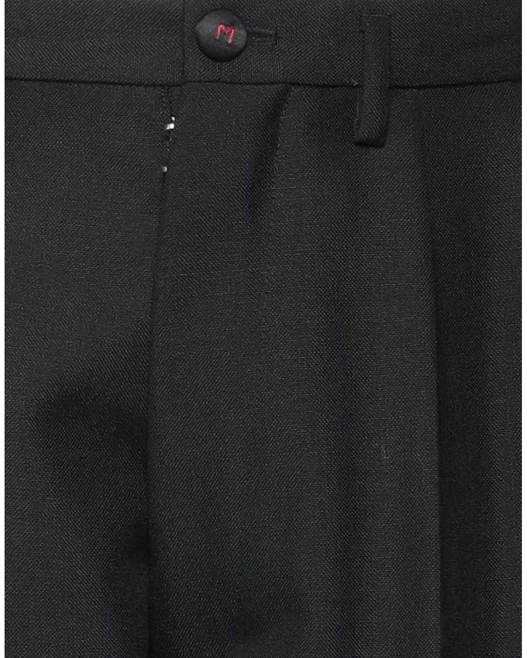 Maison Margiela Black Solid-Colored Satin Trousers