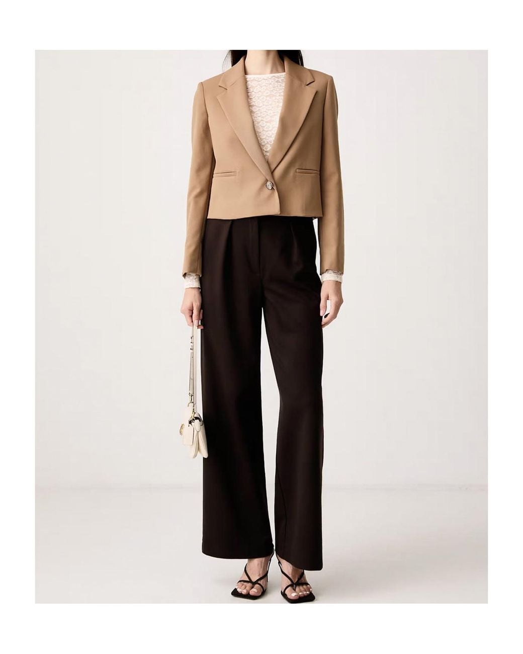 Marella Black Single-Button Blazer With A Lapel Collar