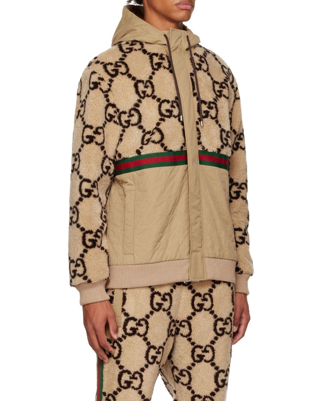Gucci Natural Gg Jacquard Long-Sleeved Jacket for men