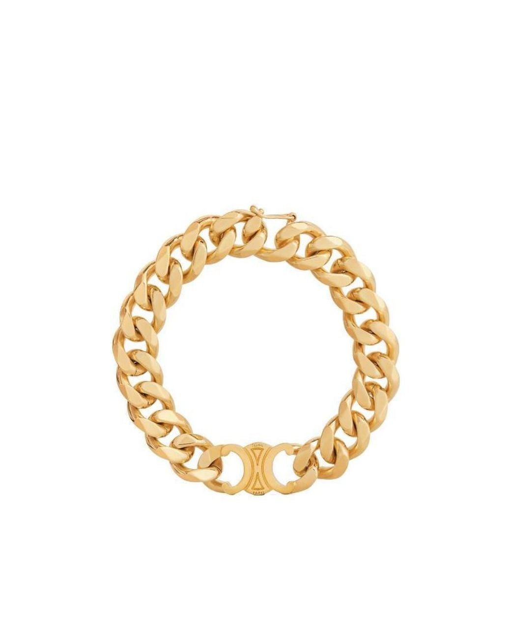 Céline Metallic Triomphe Gourmette Bracelet