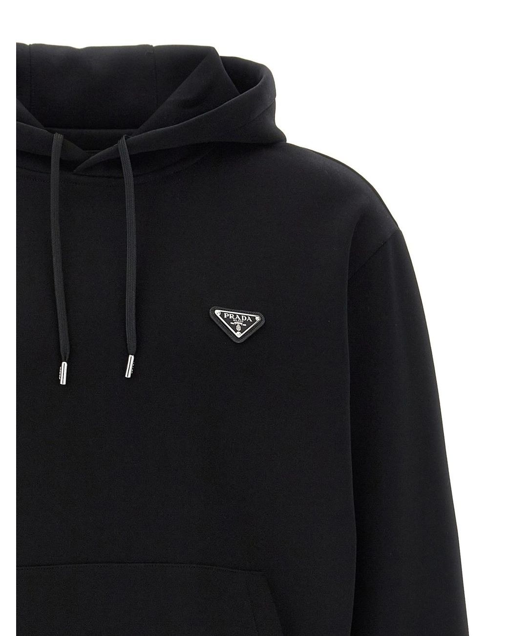 Prada Blue Technical Cotton Hoodie for men