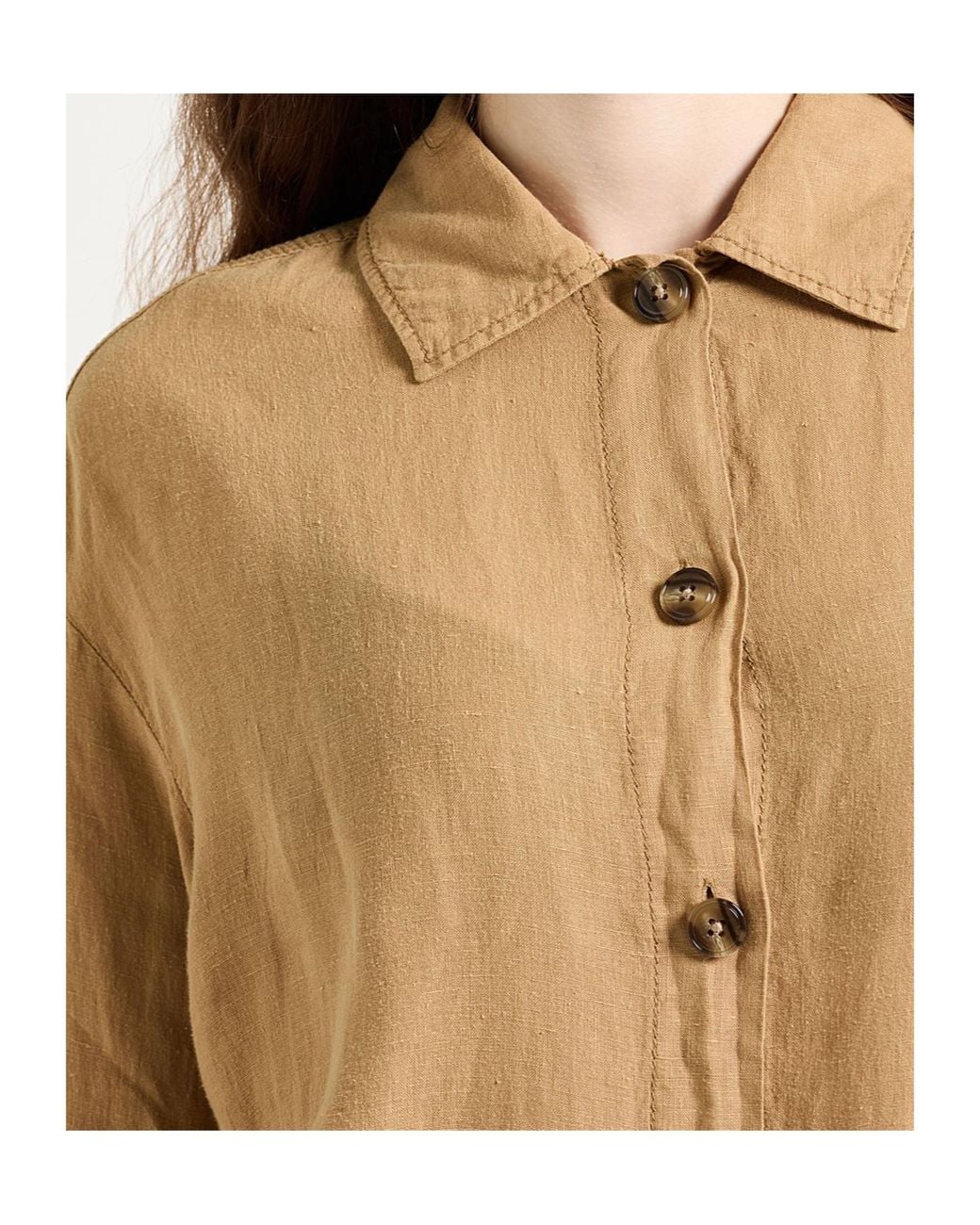 MAX&Co. Natural Long Sleeve Shirt